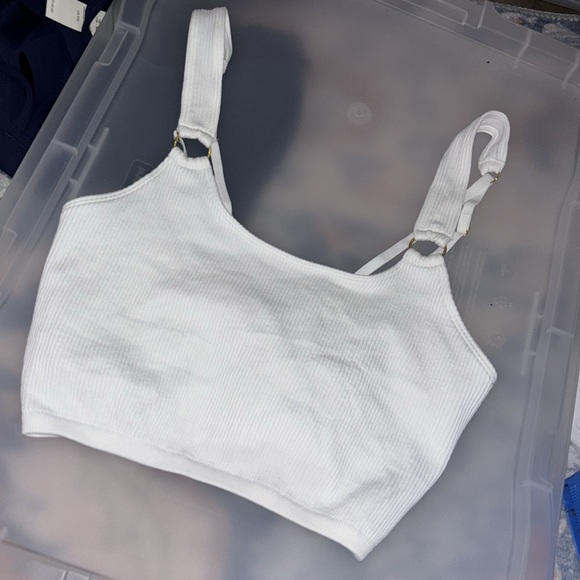 aerie ring cami bra lined ribbed white - Picture 2 of 6